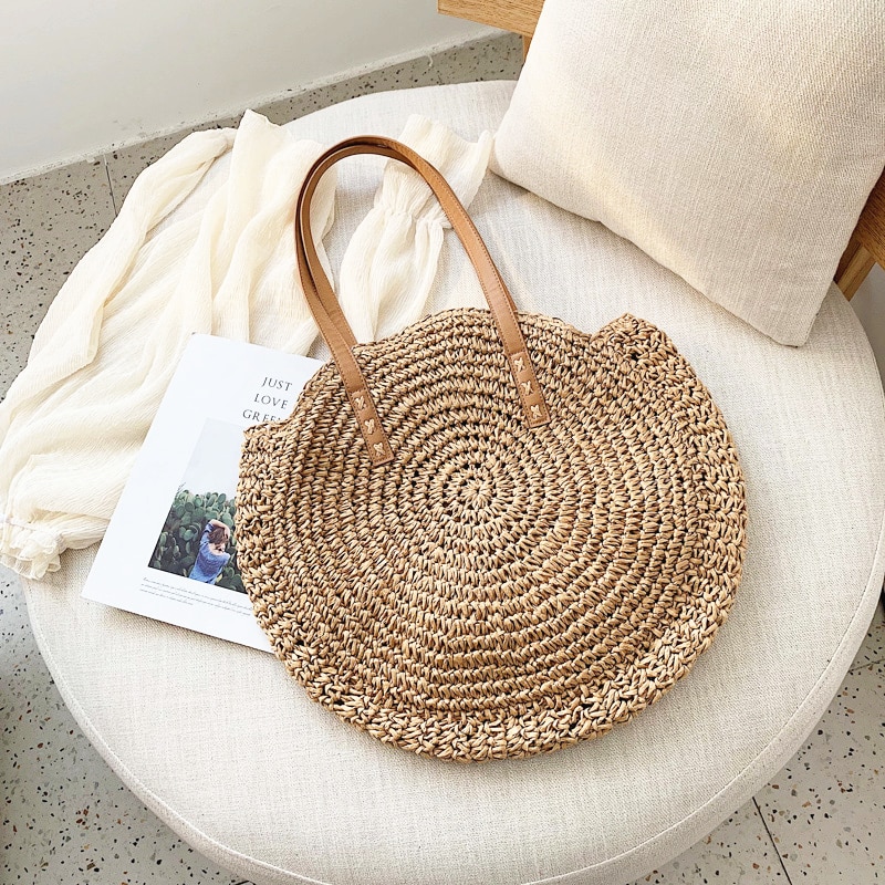 Women's Woven Rattan Flower Bag