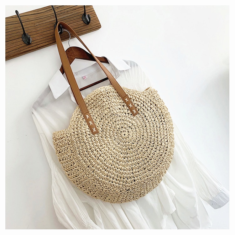 Women's Woven Rattan Flower Bag
