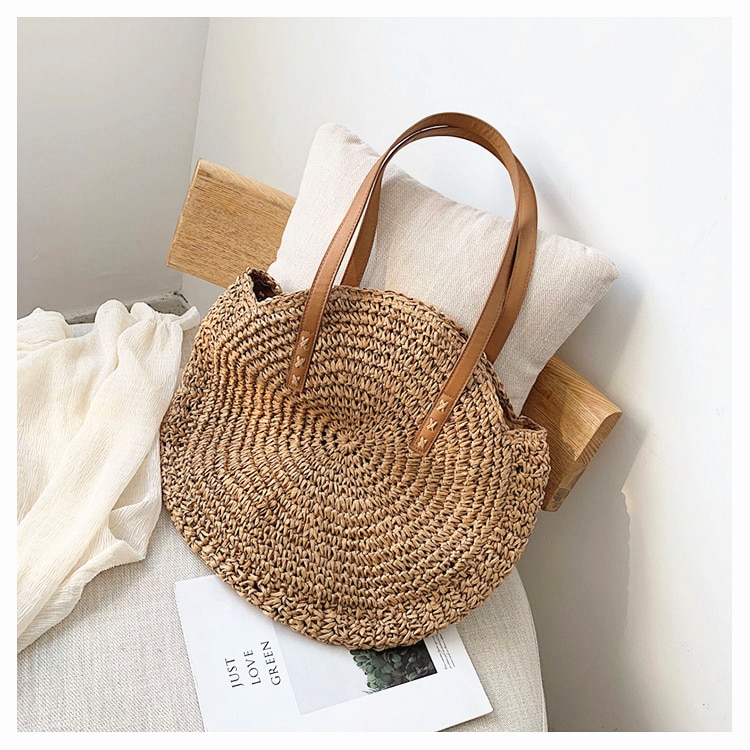Women's Woven Rattan Flower Bag