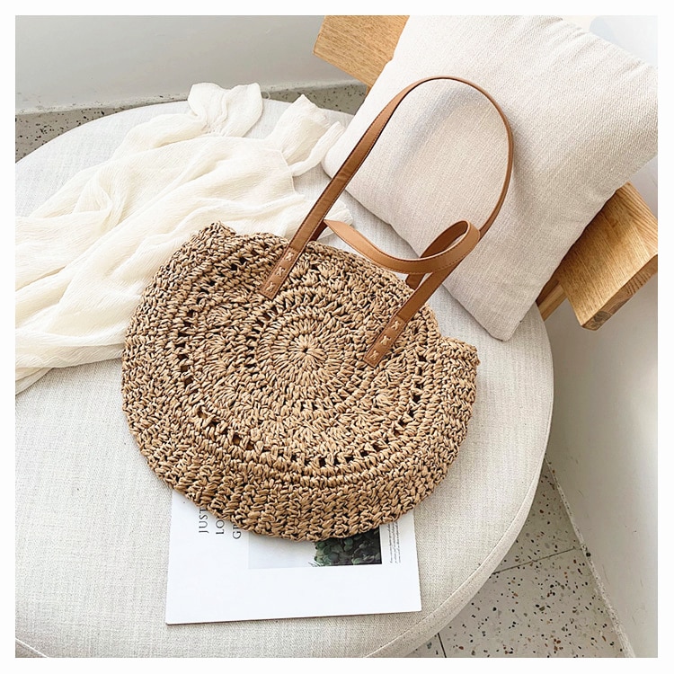 Women's Woven Rattan Flower Bag
