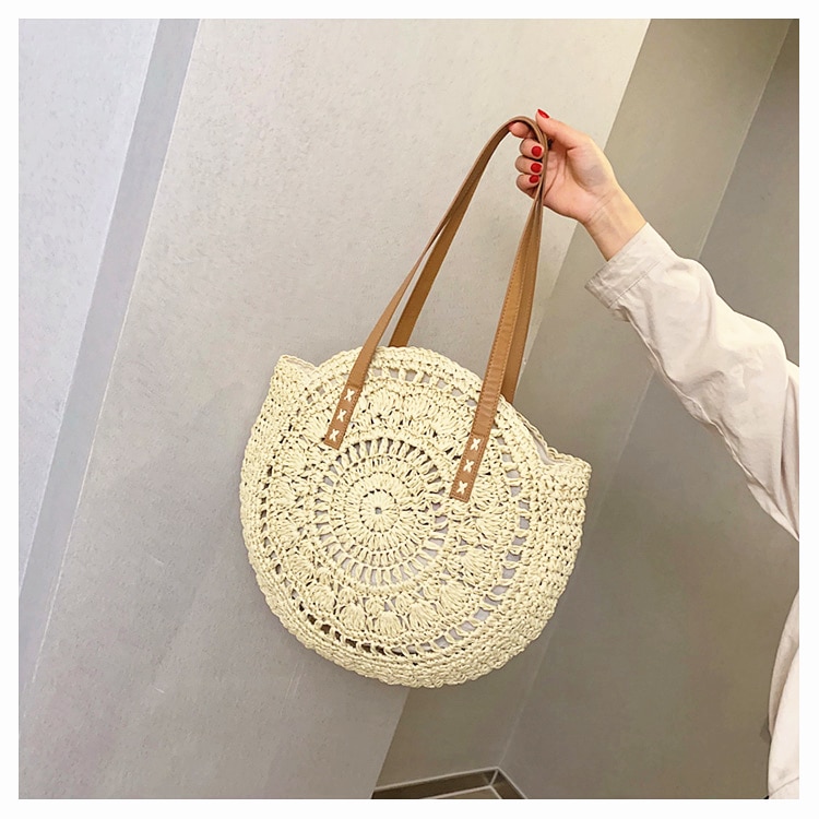 Women's Woven Rattan Flower Bag