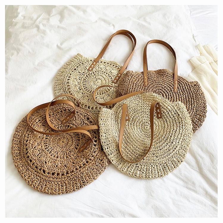 Women's Woven Rattan Flower Bag