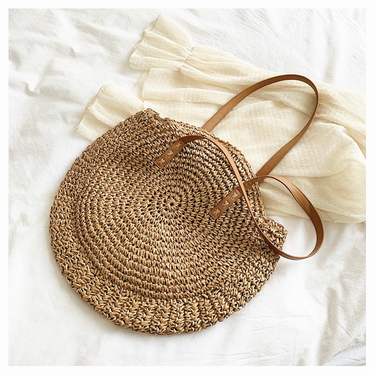 Women's Woven Rattan Flower Bag