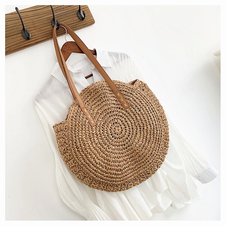Women's Woven Rattan Flower Bag