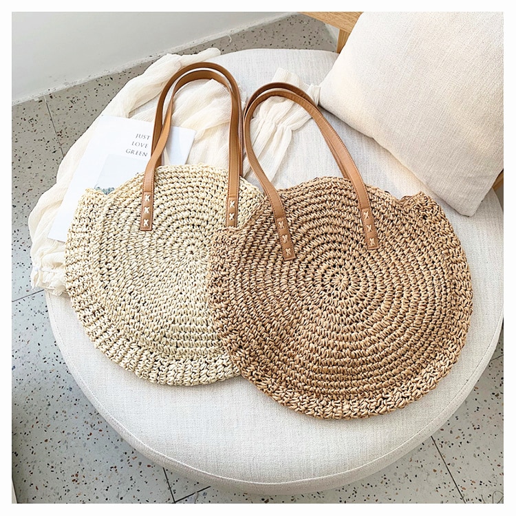 Women's Woven Rattan Flower Bag