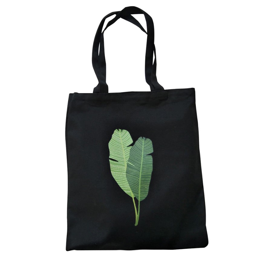 Women's Banana Leaf Print Canvas Tote Bag